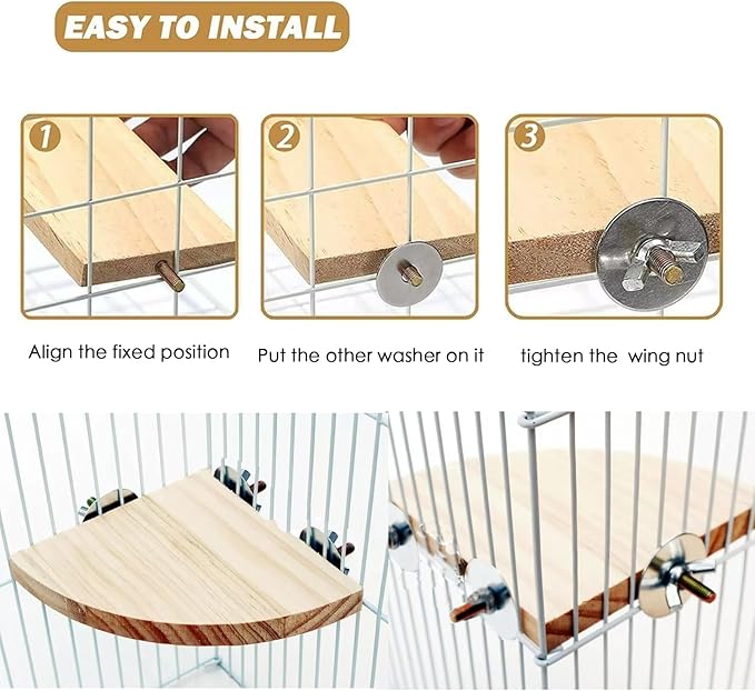 Bird Perch Platform Stand,Wood Perch Bird Platform Parrot Stand Playground Cage Accessories for Small Anminals Rat Hamster Gerbil Rat Mouse Lovebird Finches Conure Budgie Exercise Toy