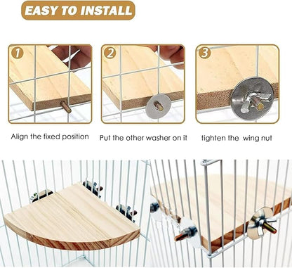 Bird Perch Platform Stand,Wood Perch Bird Platform Parrot Stand Playground Cage Accessories for Small Anminals Rat Hamster Gerbil Rat Mouse Lovebird Finches Conure Budgie Exercise Toy