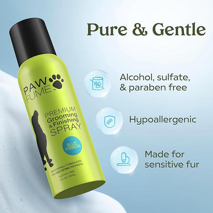 PAWFUME Dog Perfume Spray for Grooming, Blue Ribbon, 1-Pack  Keep Your Pup Fresh All Day  Probiotic, Alcohol-Free, Detangling & Moisturizing  Salon-Quality Dog Spray Deodorizer Perfume