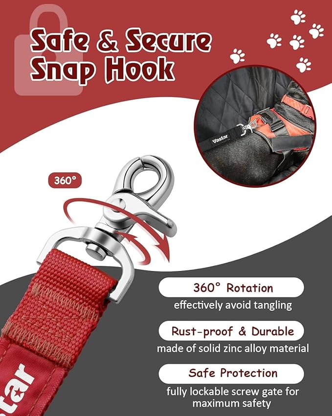Vastar 2 Packs Adjustable Pet Dog Cat Car Seat Belt Safety Leash Vehicle Seatbelt Harness