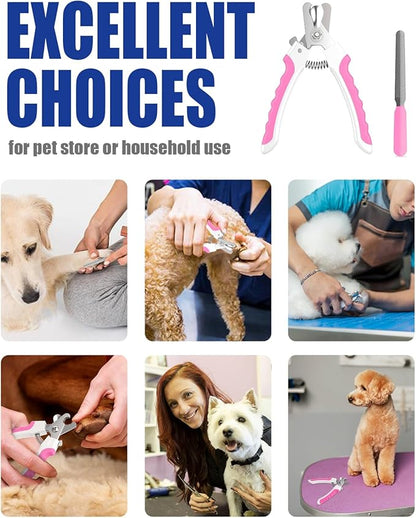 WePet Dog Nail Clippers U10.1, Dog Nail Trimmer Large Breed with Quick Sensor, Razor Sharp Blade Professional Pet Nail Clipper with Safety Guard and Nail File, Rose Pink