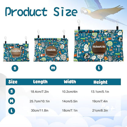 Rypet Winter Warm Bird Nest House - Hanging Hammock Velvet Shed Hut Cage Plush Fluffy Birds Hideaway Sleeping Bed Fuzzy for Parrot Parakeet Cockatiels Budgies Lovebird Smallï¼_lueï¼