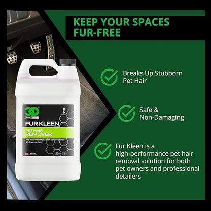 3D Fur Kleen - Pet Hair Remover & Cleaner - Loosens Embedded Pet Fur for Easy Removal - Safe for Carpets, Upholstery & Auto Interiors