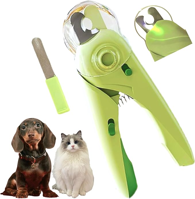 3 in 1 Dog & Cat Pets Nail Clippers and Trimmers-with Safety Guard to Avoid Overcutting. LED Dog Nail Clipper with Light, Illuminates Nails or Bloodline for Safe and Easy Trimmers,for Cats & Dogs