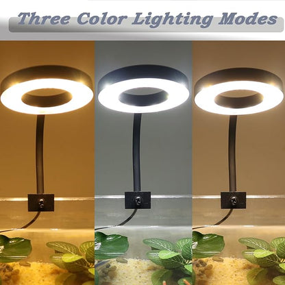 Upgraded Aquarium Light with Timer Clip On Fish Tank LED Light Small USB Light Dimmer Multi-Color White+Warm Yellow+Yellow 1 to 5 Gal (Adapter NOT Included)