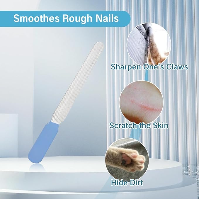 NIIIYTYB 3Pcs Dog Nail File Professional Metal Emery Boards for Dogs Cats Nail Grooming Tool for Smoothing Rough Edges Pet Filer for Large Small Breeds Puppies Toenails Safe Effective (Pink