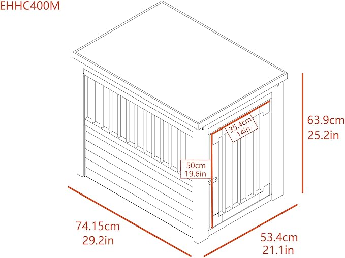New Age Pet® ECOFLEX® Dog Crate Furniture End Table, Durable Wood-Plastic Composite, Stainless Steel Latch, Easy Assembly, Grey Medium