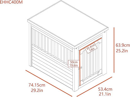 New Age Pet® ECOFLEX® Dog Crate Furniture End Table, Durable Wood-Plastic Composite, Stainless Steel Latch, Easy Assembly, Grey Medium