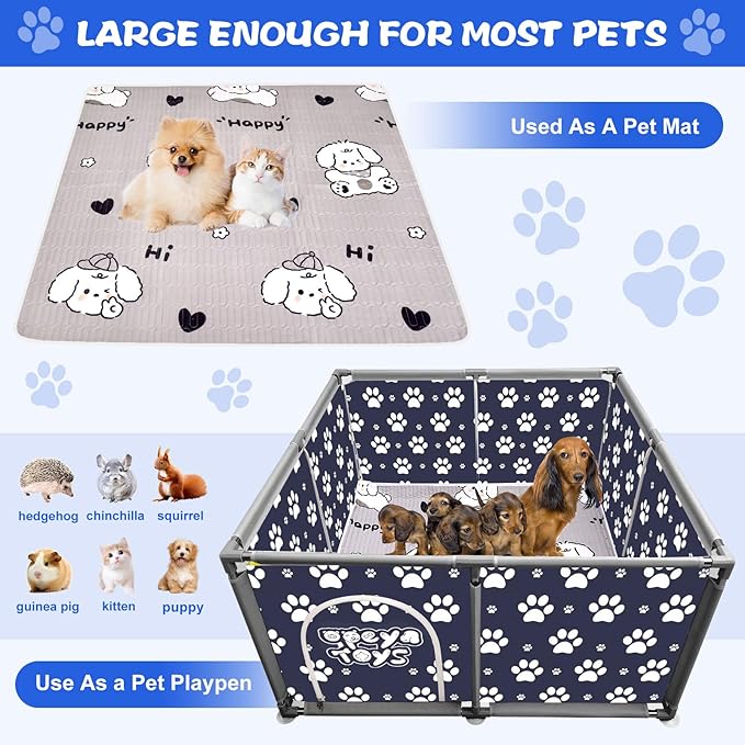 2025 Upgraded Whelping Box for Dogs,24.8’’Extra Tall Dog Whelping Pen with Whelping Pad,Dog Whelping Supplies for Large Small Breed Dogs(47" Dia.x24.8 H) (Dark Blue)