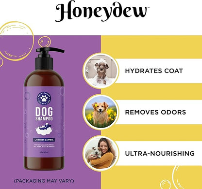 Cleansing Dog Shampoo for Smelly Dogs - Refreshing Colloidal Oatmeal Dog Shampoo for Dry Skin and Cleansing Dog Bath Soap - Moisturizing Lavender and Oatmeal Shampoo for Dogs and Great Smelling Pups