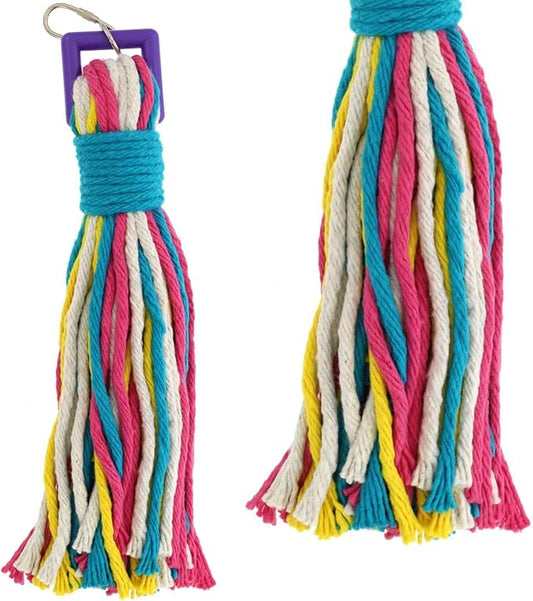 Sweet Feet & Beak Cotton 11" Rope Toy - Colorful Parrot Chew Toys for Shredding & Chewing - Engaging & Stimulating for Parrots, Small & Large Sized Birds - Cage Accessories