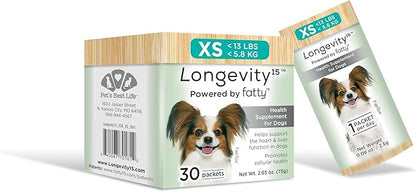 Yummy Combs Longevity15  C15:0  Fatty Acid Health Supplement for Dogs  Healthy Pet Supplies  for Extra Small Dogs, 1 Pack