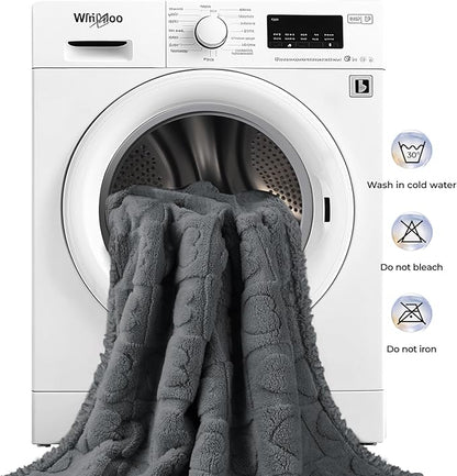 Luciphia Waterproof Blanket for Large Dogs Washable Pet Bed Cover Soft Fluffy Puppy Blanket with Premium Fleece Cozy Calming Cat Blankets for Indoor Cats Grey 57x40 inch