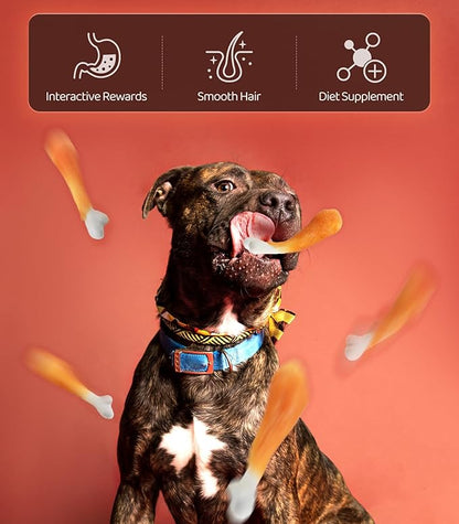 16OZ Dog Chewy Treats, Chicken Calcium Bone Dog Treats, Teeth Clean Training Chewy Snacks Dog Treats for Small Medium Large Dogs