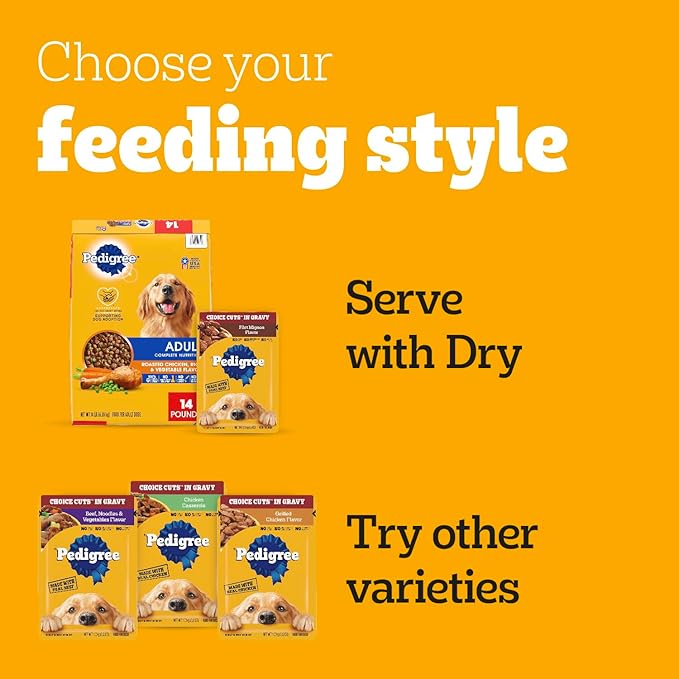 Pedigree Choice Cuts in Gravy Wet Dog Food 8-Count Variety Pack, 3.5 oz. Pouches (Pack of 2)