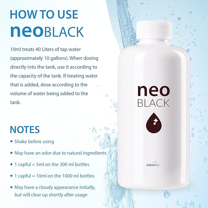 Neo Black - Blackwater Aquarium Conditioner for Freshwater Planted Aquariums - Promotes Spawning & Plant Growth for Biotope Aquariums - Liquid Humic & Fulvic Acid Fish Tank Conditioner- 1000ml