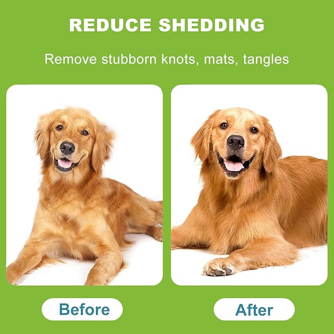YINGFAN Self Cleaning Slicker Dog Brush for Shedding, Pet Friendly Dog Brushes for Grooming, Deshedding Dog Brush for Long Haired and Short Haired Dogs (Green)
