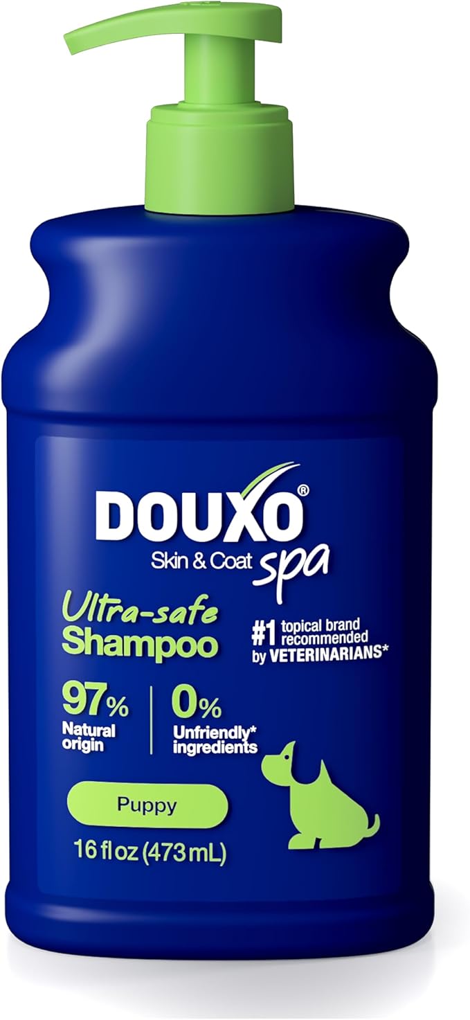 DOUXO® Skin & Coat SPA - Ultra-Safe Puppy Shampoo, 16 fl oz, Skin-Friendly Formula Cleans and Hydrates, Leaves Coat Soft and Plush