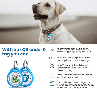 3 Pack Dog Tags Personalized, QR Code Pet ID Tags for Dog Collar, Online Profile, Scan Location Alerts, Blue,Orange,Green