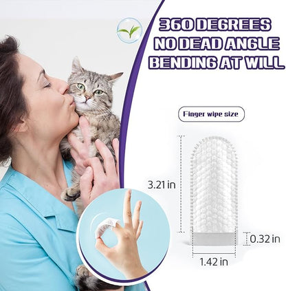 55 Count PET Ear Cleaning Finger Wipes for Dogs & Cats,Ear Cleaner Finger Wipes,Removes Dirt & Odor,Easy to Use, Natural Ingredients (Ear Cleaning Wipes)