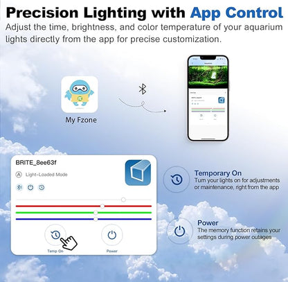 FZONE LED Aquarium Light with APP Control, Full Spectrum for 35-43" Planted Aquariums, Timer Sunrise/Sunset,60W (Light 90)