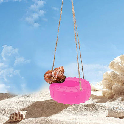 Hermit Crab Tire Swing Toy, Hermit Crab Climbing Toy, Reptile Tank Aquarium Decoration Accessory, Suitable for Small to Medium Sized Hermit Crabs, 3.7 Inches in Diameter