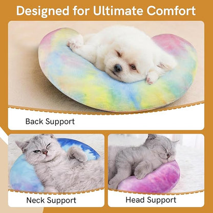 Dog Neck Pillow, Dog Cat Calming Pillow Soft, Fluffy Cozy Pet Body Pillow,Anxiety Relief Pillow for Joint Relief Sleeping Improve