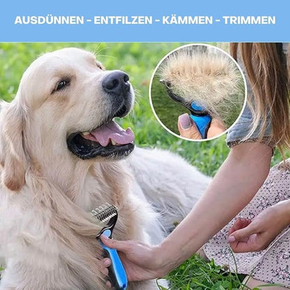 PetsFriend Dog Brush & Cat Brush Undercoat Brush for Medium & Long Hair, Hair Remover for Healthy Coat, Removal of Undercoat and Tents, Massage Effect & Grooming