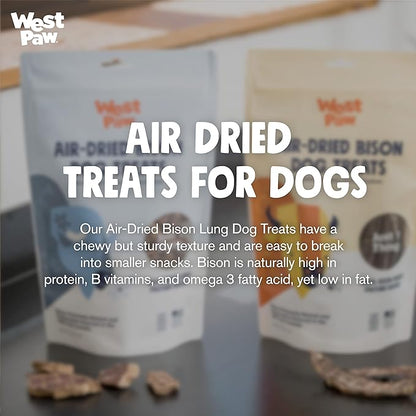 WEST PAW Air Dried Bison Lung Dog Treats  Farm Fresh Bison Lung Snacks for Dogs  Wholesome Canine Treat  Vitamins, Minerals, Proteins  One-Ingredient Treat  2.5 Oz. (1 Pack)