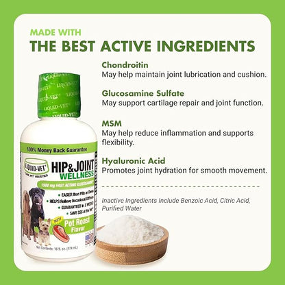 LIQUID-VET K9 Hip & Joint Formula, Chicken Flavor, 16 oz (Pack of 2)