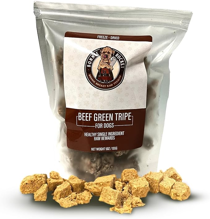 Freeze Dried Beef Tripe Dog Treats  Raw, Single Ingredient, Grain Free, Natural & Organic Treats for Dogs & Cats