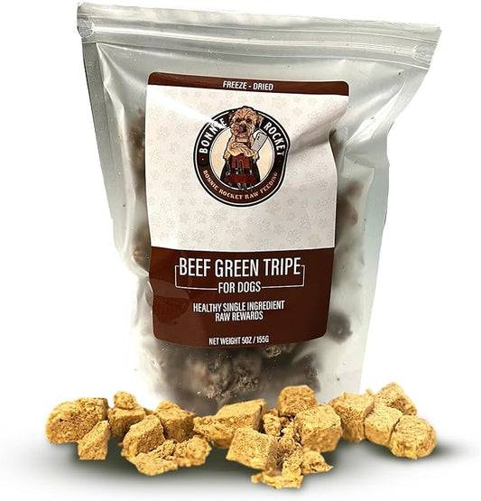 Freeze Dried Beef Tripe Dog Treats  Raw, Single Ingredient, Grain Free, Natural & Organic Treats for Dogs & Cats
