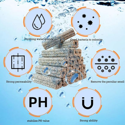 PINVNBY 20 Pcs 6.2-Inch Large Aquarium Filter Media Fish Tank Ceramic Media for Sump Canister Filter,Bakki Showers Filter,Trickle Filter,Aquaculture and Koi Ponds