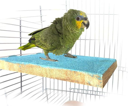 4 PCS Bird Perch Stand Toy Parrot Wooden Stand Platform Colorful Sand Paw Grinding Stick Trim Beak for Small Medium Parakeet Cockatiel Cockatoo Conure Lovebird Finch Cage Accessories