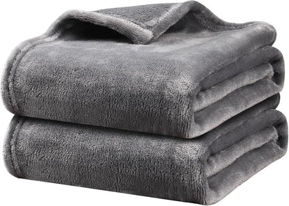 Onarway Dog Blanket Washable for Bed: 2 Packs Dog Blankets 59”x47” - Fluffy Soft Large Throw for Cat Puppy Kitten Dogs - Fleece Pet Blankets for Crate Couch Car and Indoor - Grey