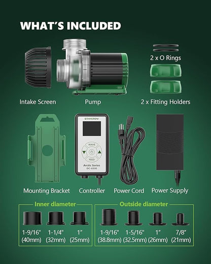 Aquarium Water Pump - Submersible DC 24V 80W 2642 GPH Return Pump for Fresh Saltwater Marine Tank