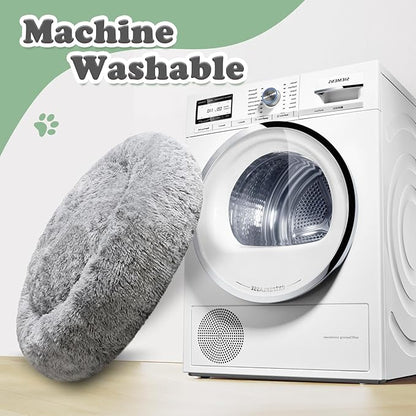 JOLLYVOGUE Dog Beds, Calming Small Dog Bed, Anti-Anxiety Dog Bed for Small Dogs, Fluffy Donut Dog Bed, Cozy Dog Cat Cushion Bed for Small Medium Dogs (24")