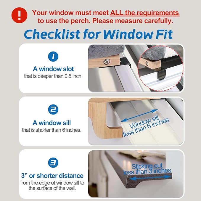 Zakkart Cat Perch for Window Sill with Bolster - Orthopedic Hammock Design with Premium Hardwood & Robust Metal Frame - Cat Window Seat for Large Cats and Kittens - Dark Stained Wood with Gray Bed