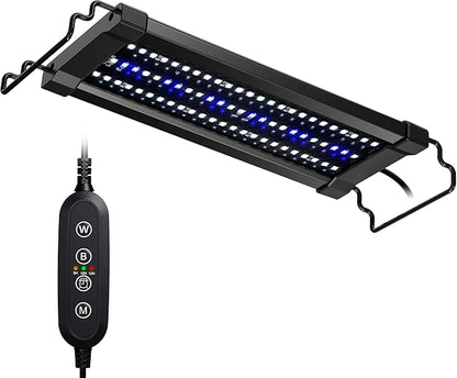 NICREW ClassicLED Gen 2 Aquarium Light, 11 Watts, Dimmable LED Fish Tank Light with 2-Channel Control, White and Blue LEDs, Size 12 to 18 Inch