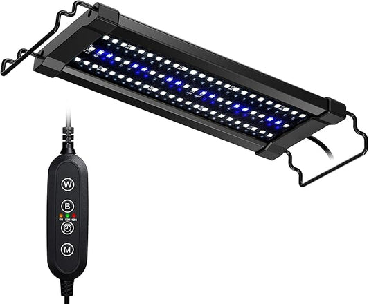 NICREW ClassicLED Gen 2 Aquarium Light, 11 Watts, Dimmable LED Fish Tank Light with 2-Channel Control, White and Blue LEDs, Size 12 to 18 Inch