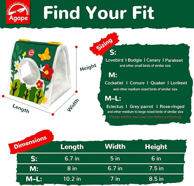 Winter Warm Bird Nest for Cage (Garden, S)