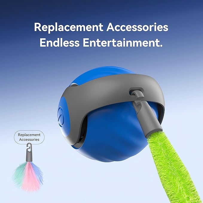 2025 Newly Upgraded Version 3.0 Cat Toys，Interactive Cat Toys for Indoor Cats，Automatic Cat Toy, Interactive Cat Toy，Smart 3.0 Pet Toys, Electronic Rollerball Pet Chase Toys (Blue - 1pcs)