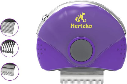 Hertzko Dog Brush 3 in 1 Pet Deshedding, Detangling, and Combing Tool - Removes Loose Undercoat, Mats, and Tangled Hair - Great for Travel! Compact Brush for Dogs, Cats, Horses and Small Animals