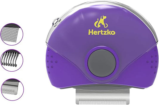 Hertzko Dog Brush 3 in 1 Pet Deshedding, Detangling, and Combing Tool - Removes Loose Undercoat, Mats, and Tangled Hair - Great for Travel! Compact Brush for Dogs, Cats, Horses and Small Animals