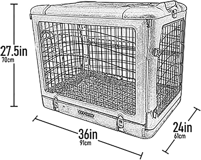 Pet Gear _he Other Door 4 Door Steel Crate for Dogs/Cats with Garage-Style Door, Includes Plush Bed + Travel Bag, No Tools Required, 3 Models, 3 Colors