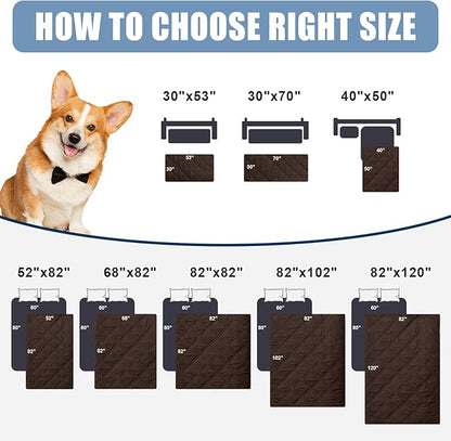 Smiry Waterproof Dog Blanket, Reversible Dog Bed Cover Pet Blanket, Soft Couch Cover for Dogs Washable, Bed Couch Sofa Furniture Protector for Puppy Cat Kids (52"x82", Chocolate/Dark Grey)