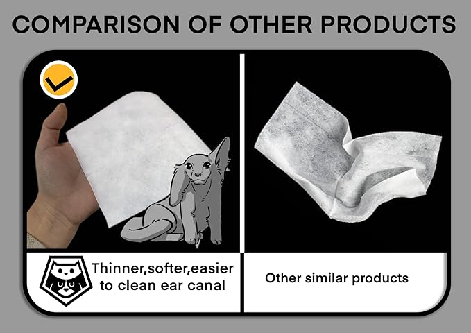 Dog Ear Canal Wipes - Plant-Based Hypoallergenic Pet Grooming Wipes - Free Cleaning Wipes for Dogs and Cats - Sensitive Skin Moist Wipes - Earth Friendly Biodegradable Pet Wipes
