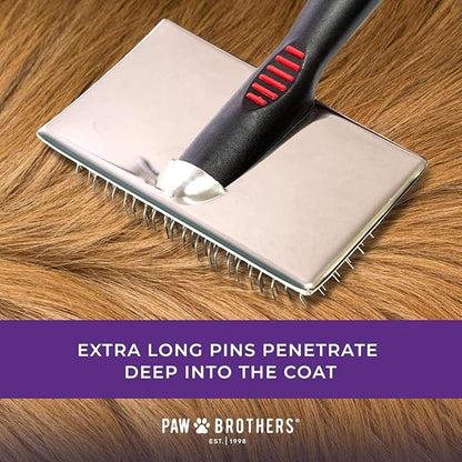 Ryan's Pet Supplies Paw Brothers Flat Slicker Brush for Dogs, Dog Brush for Short Haired Dogs, Professional Grade, Coated Tips, Gentle on Skin, Maximum Coverage, Mini/Small