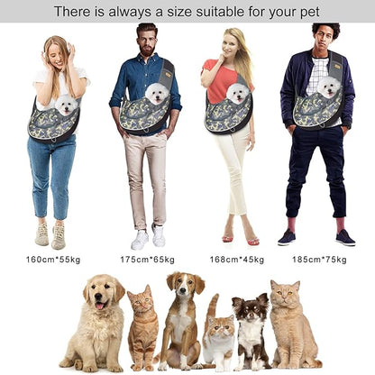 Cuby Pet Dog Sling Carrier for Small Dogs Cats Breathable Mesh Travel Safe Sling Bag Carrier for Dogs Cats Puppy (L, Camouflage)