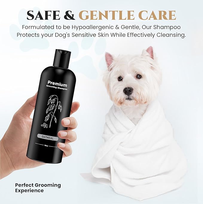 605Products - Natural Dog Shampoo for Itchy and Sensitive Skin, Puppy Shampoo and Odor Eliminator for Smelly Dogs and Puppies, Pet Shampoo and Deodorizer - Dog Bath Supplies (Oatmeal)